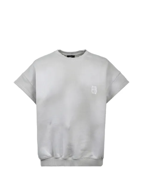 BREATH logo-embroidered short-sleeve sweater Grey BR26SSC5013GRY