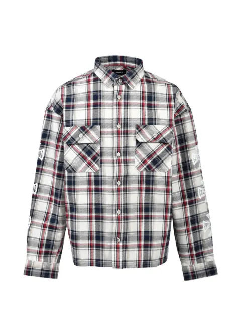 BREATH check-pattern graphic-print shirt Neutrals BR26SSS2007