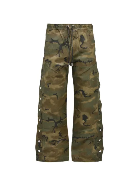 BREATH camouflage-print press-stud trousers Green BR26SSP1015