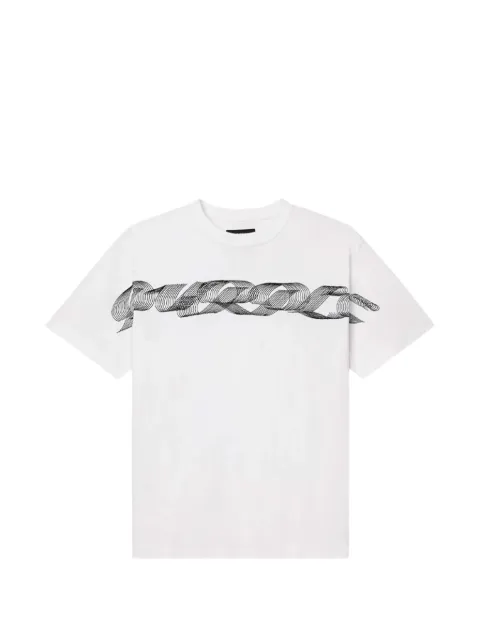 Purple Brand ribbon-print T-shirt White P117HWEM226