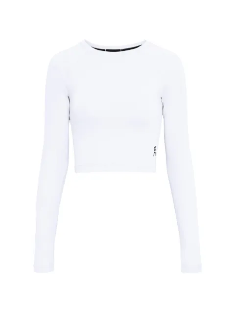 On Studio cropped long-sleeve T-shirt White 1WF12430069