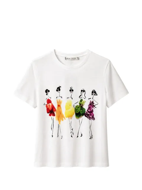 alice + olivia graphic-print T-shirt White CV603P84064