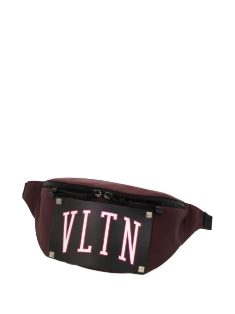 Valentino Garavani Pre-Owned 2018-2026 Nylon and Leather VLTN Rockstud belt bag Red GWTWMXMPBH6G3F82