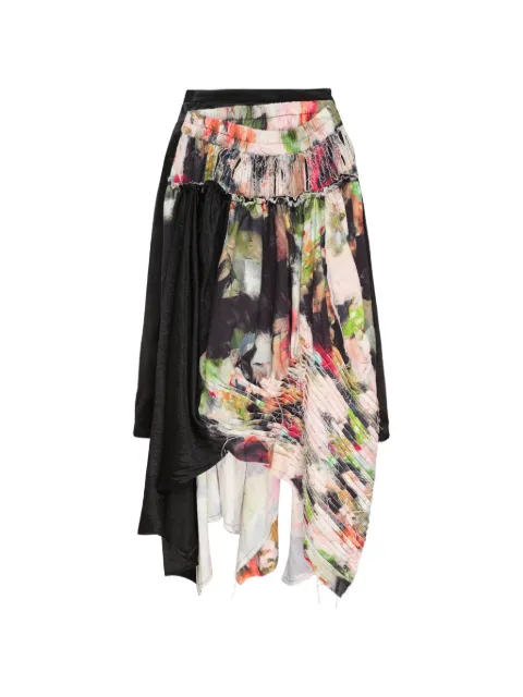 CAROLINE HU slashing layered skirt Black CHSS26SK05PKPRT