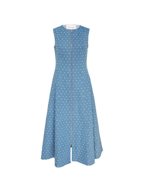 Carolina Herrera polka-dot zip-up midi dress Blue S2611N502MND00496