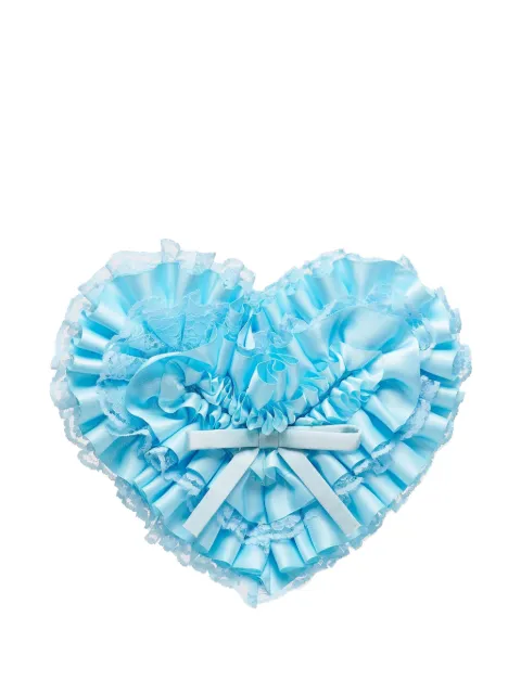 Ashley Williams ruffled-detail clutch bag Blue AWSS260015400BLUE