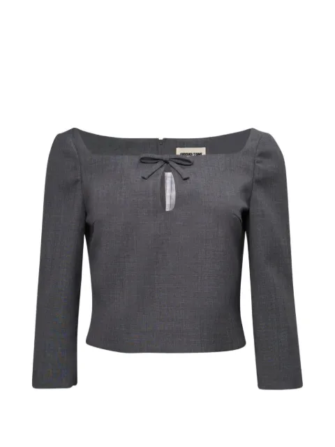 SHUSHU/TONG bow-detail top Grey FSDFTO08FFV456GR100