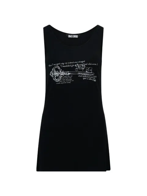 GRACE ELWOOD key-print top Black 26SSJS000500BLACK
