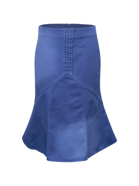SHUSHU/TONG pintuck-detail flared skirt Blue FSDFSK01KUW938BU100