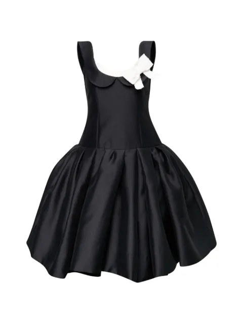 SHUSHU/TONG bow-detail pleated dress Black FSDFDR15SAT253BA100