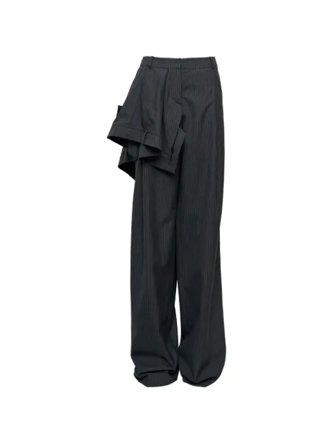 GRACE ELWOOD Upside Down pinstripe deconstructed trousers Grey 26SSPT051200GRAYSTRIPE