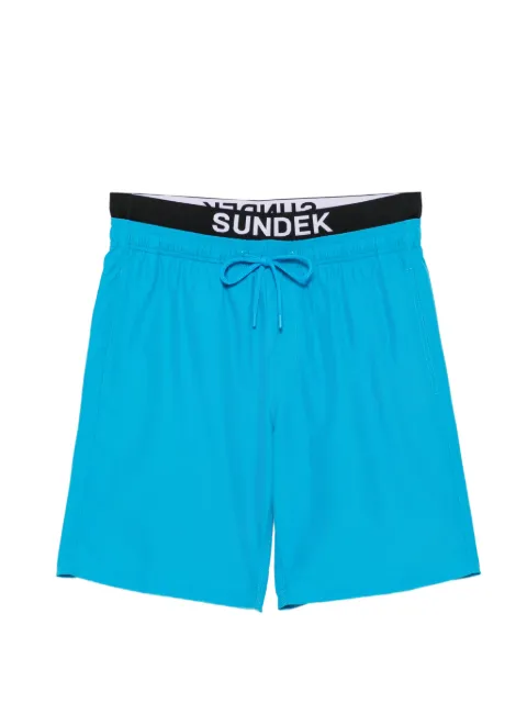 Sundek logo-waistband swim shorts Blue M729BDRT300