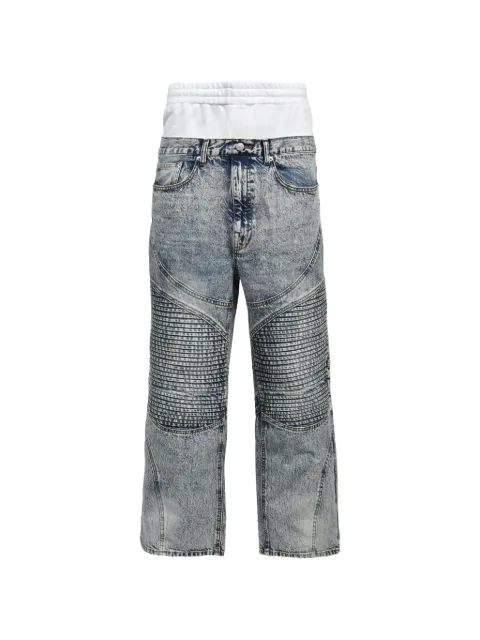 BREATH acid-wash panelled jeans Blue BR26SSP1016