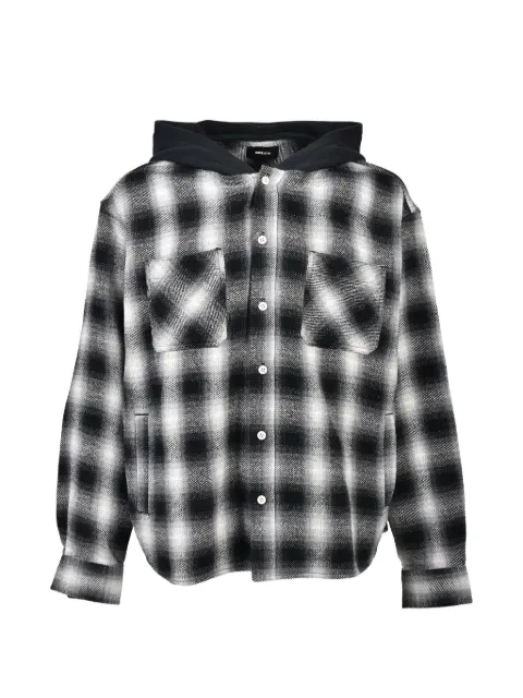 BREATH check hooded shirt Black BR26SSS2008