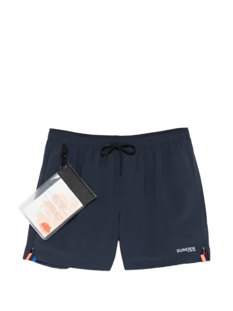 Sundek logo-print swim shorts Blue M909BDP7700