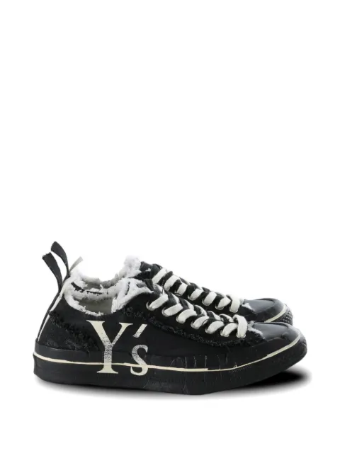 Y's logo-print frayed sneakers Black YKE08884