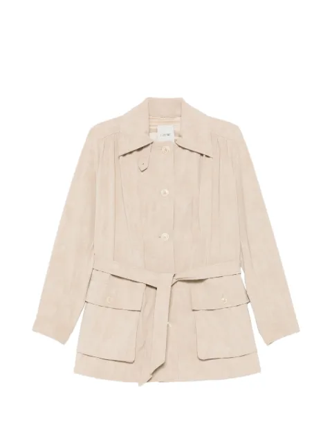 RAME belted pleated jacket Neutrals NSCAP04TEC0088