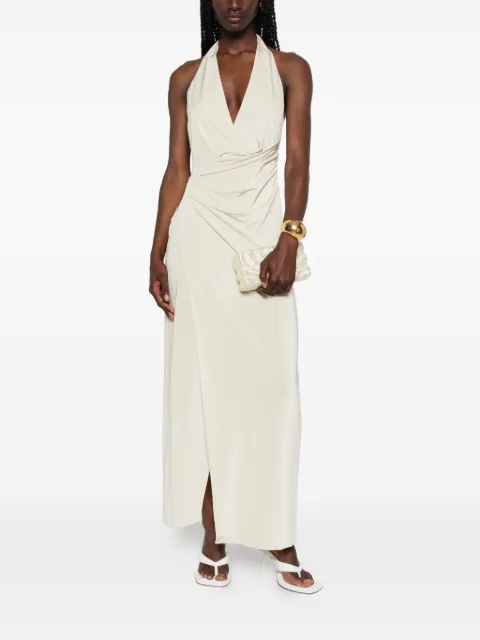RAME ruched-detail maxi dress Neutrals NSABI25TPO0592