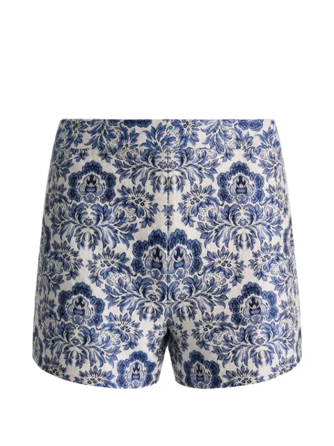 alice + olivia Hera damask-jacquard tailored mini shorts White CC603N11602