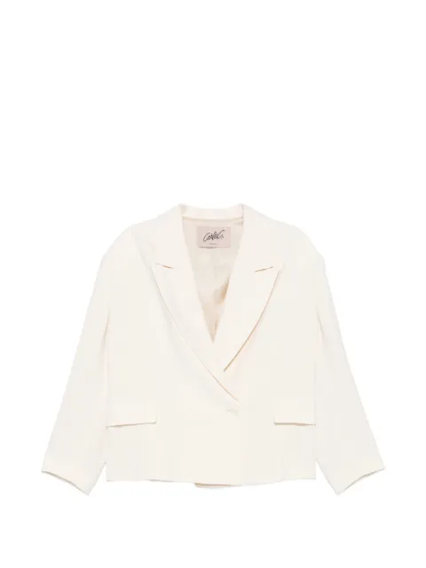 CARLA G. double-breasted peak-lapel jacket Neutrals INIV608