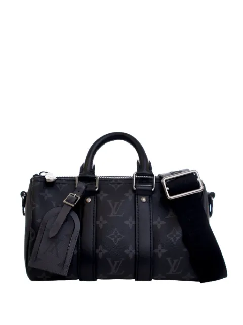 Louis Vuitton Pre-Owned 2021-2026 Monogram Eclipse Reverse Keepall Bandouliere 25 satchel Black FKKYVJJ6W76D7986