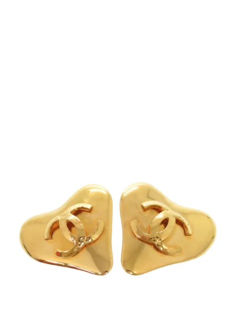 CHANEL Pre-Owned 1993 CC Gold Plated Heart Clip On Earrings costume earrings Gold KRUY1L51EGCNYGRE