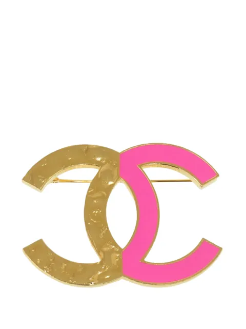 CHANEL Pre-Owned 2024 CC Gold Plated Enamel Bicolor Pin Brooch costume brooch Pink AWWX9LHLEHLHNFTH