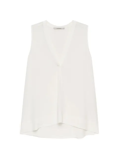 MALIPARMI pleated V-neck top White JP55405067210001