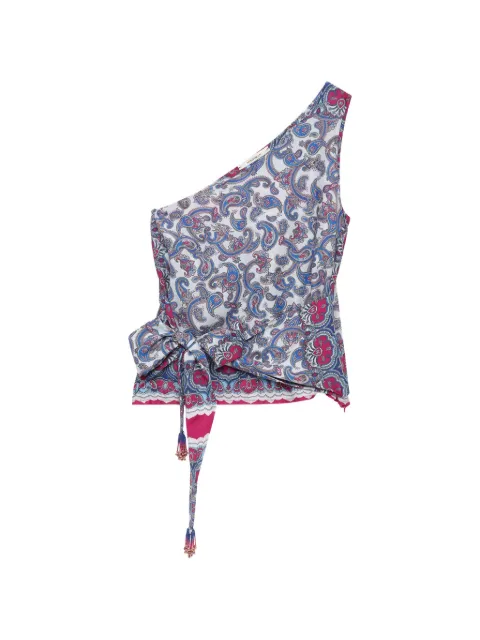 MALIPARMI Sunset Paisley one-shoulder top Blue JP555550662A8185