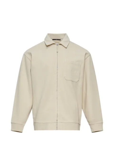 C.P. Company combed jersey 10/2 boxy zip sweatshirt Neutrals 20CMSS272A110700G114