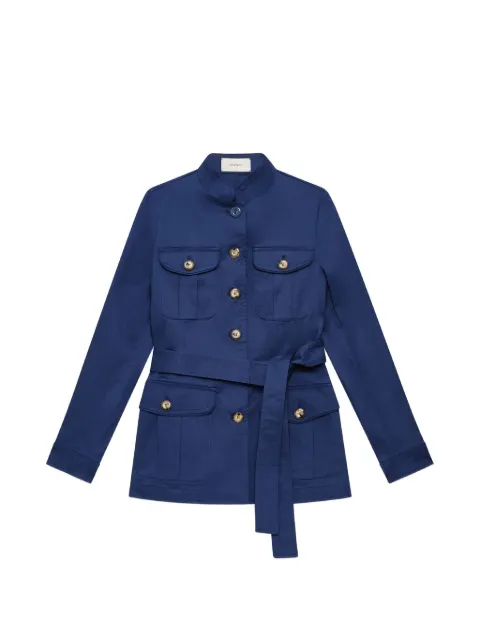 MALIPARMI belted button-fastening jacket Blue JA53591021280043