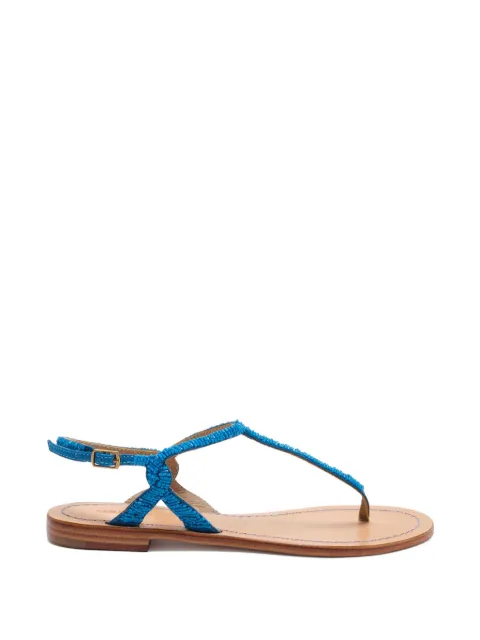 MALIPARMI bead-embroidered leather sandals Blue SA00699106980059