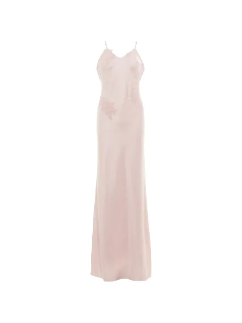 Stolen Stores lace-appliqué satin dress Pink 0200560893