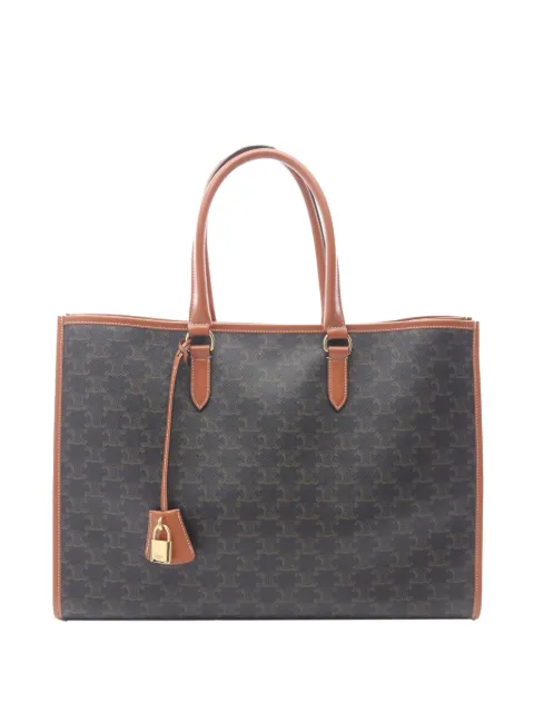 Celine Pre-Owned 2021-2026 Triomphe Coated Canvas Horizontal Cabas tote bag Black M8GSOLSBFWUQ4499