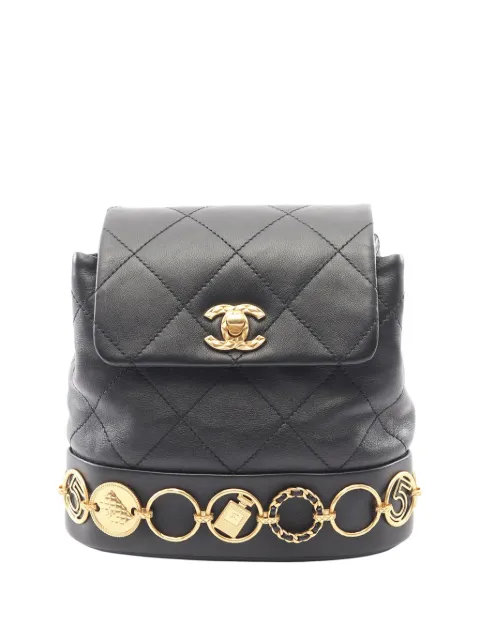 CHANEL Pre-Owned 2021-2026 Small Lambskin Charms backpack Black PZ8AVGA80Z5DKTWZ