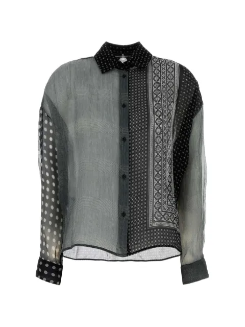 Ermanno Scervino patchwork-print silk shirt Black D482K779YEX