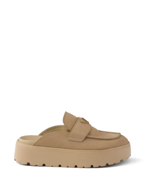 Prada nubuck flatform mules Neutrals 1XZ778FD0453I9P