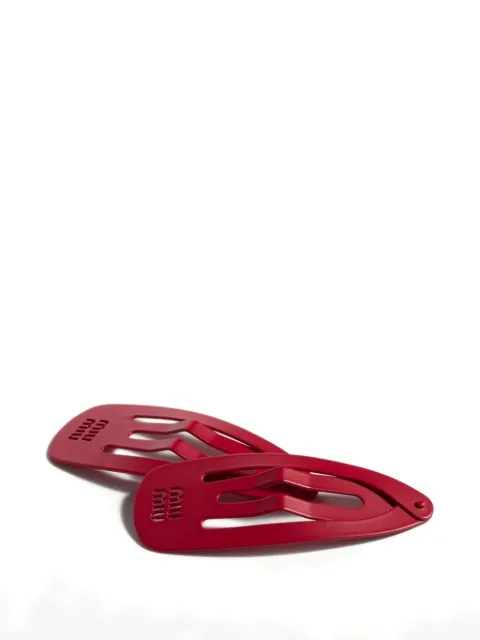 Miu Miu logo-perforated hair clips Red 5IF2902DTU