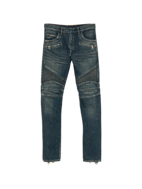Balmain Biker distressed jeans Blue S4HT500C162