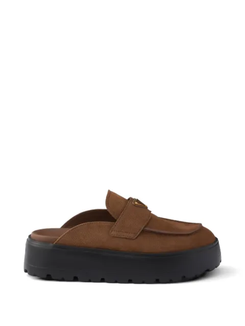 Prada nubuck flatform mules Brown 1XZ778FD0453I9P