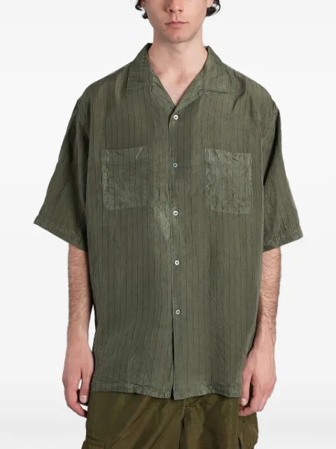 Comme des Garçons Homme pinstripe short-sleeve shirt Green HQB023