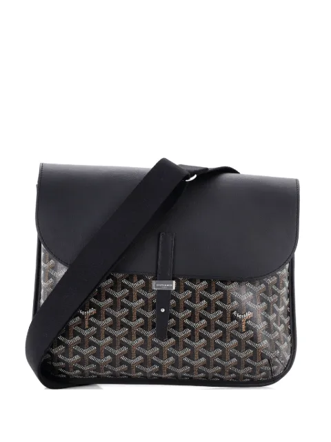 Goyard Pre-Owned Coursier Messenger Bag Coated Canvas and Leather crossbody bag Black VYYPU9QHVOT1W6UP