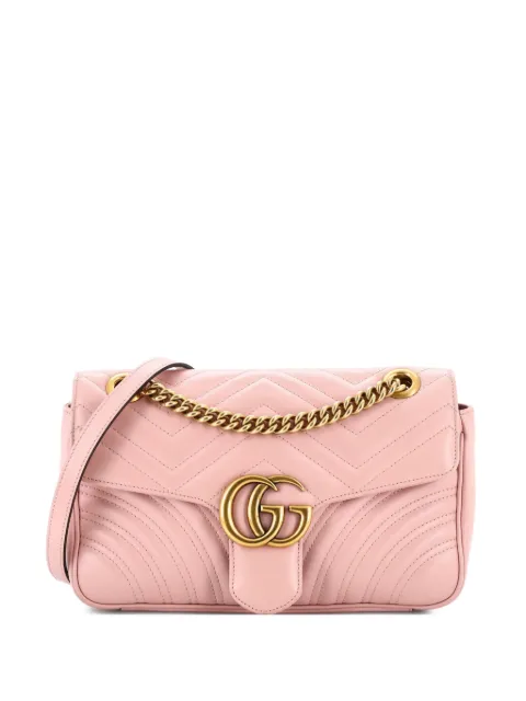 Gucci Pre-Owned GG Marmont Flap Bag Matelasse Leather Medium shoulder bag Pink PH4STOJVQD1N1USM