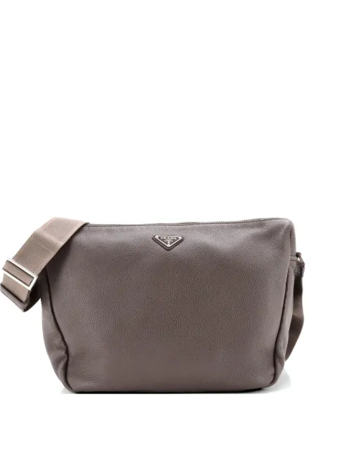 Prada Pre-Owned Zip Vitello Daino Large shoulder bag Brown QWCEY4EMZWMKW8C6