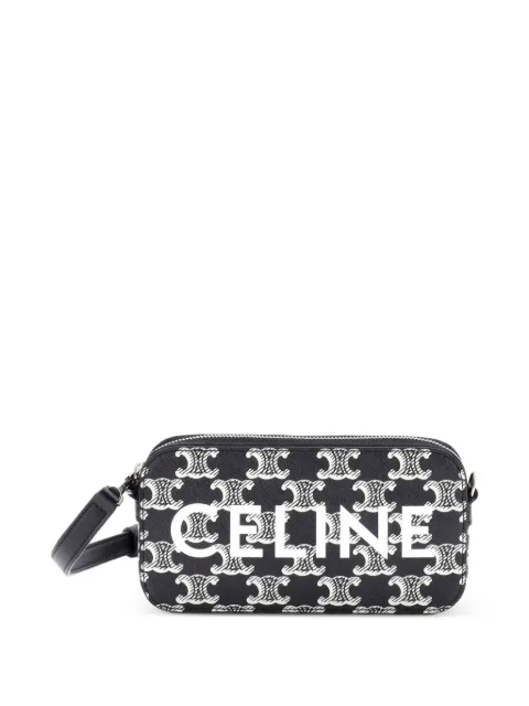 Celine Pre-Owned Horizontal Pouch Crossbody Bag Logo Triomphe Coated Canvas shoulder bag Black 128S8B734NXW5W8M