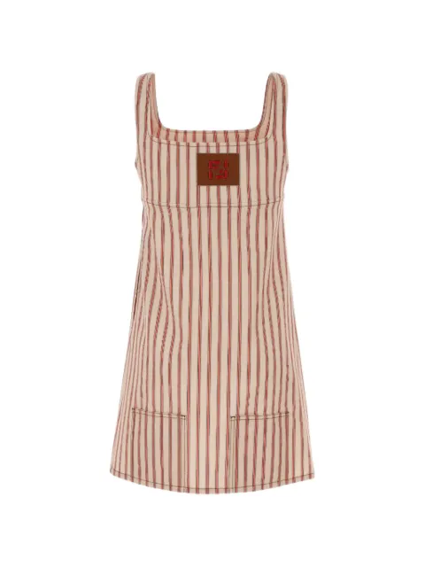 FENDI striped embroidered dress Neutrals FLD573AOHT