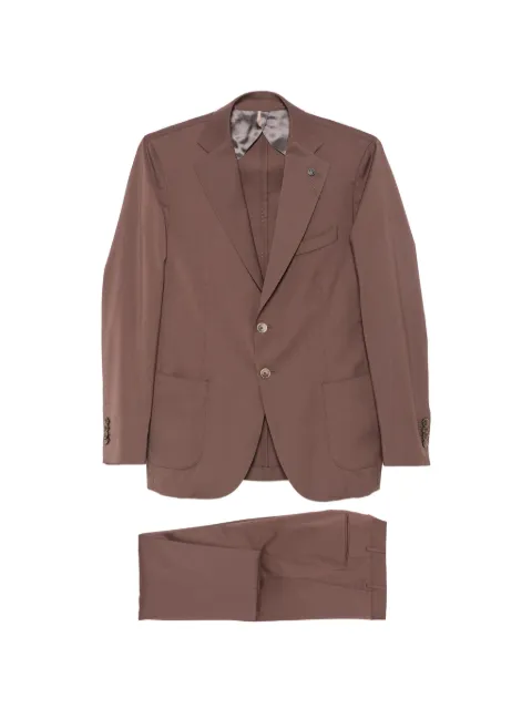 Santaniello single-breasted notch-lapel suit Brown E3392FV7597MF51