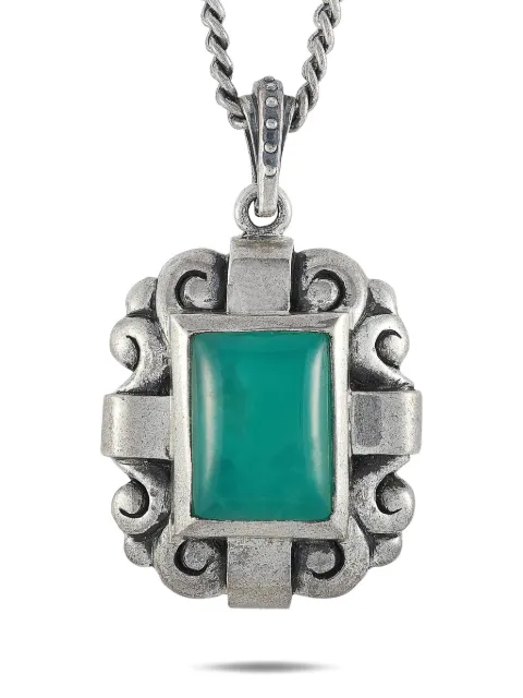 King Baby chrysoprase scrollwork necklace Silver K103207CHR