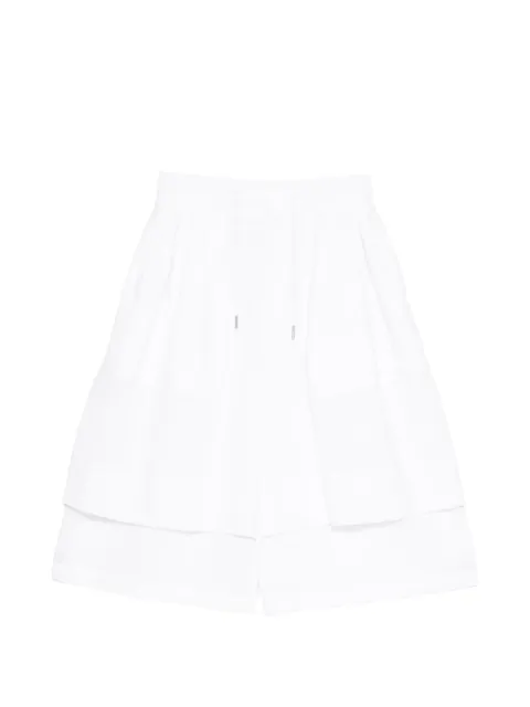 SONGZIO layered drawstring shorts Neutrals MI3PT708WH