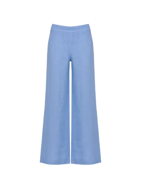 120% Lino wide-leg linen trousers Blue ALIW29CO000F753S00S00023